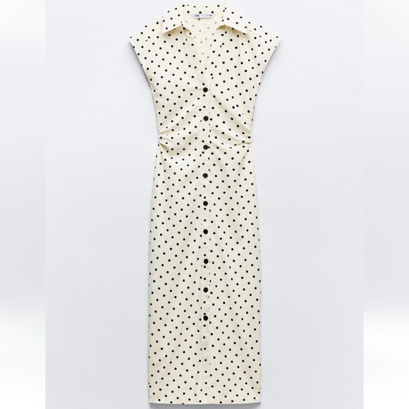 Polka Dot Cream Dress - Picture 1 of 3